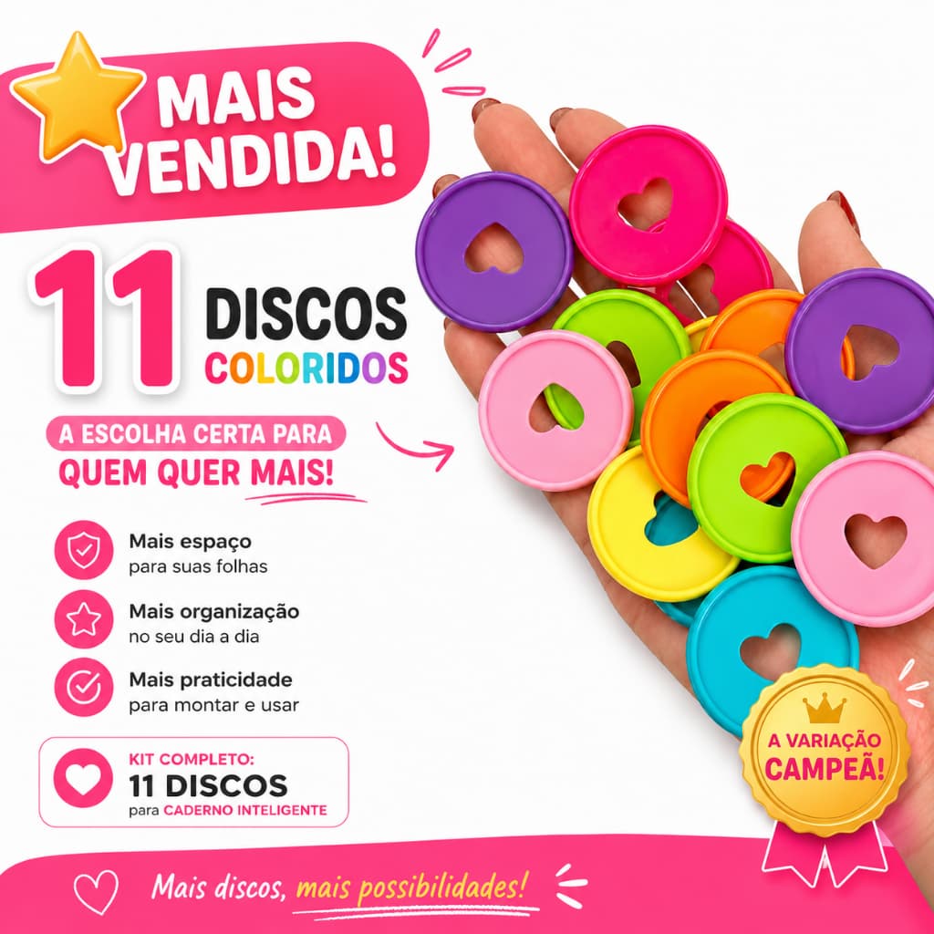 Discos G 35mm para Caderno Inteligente | Kit Completo