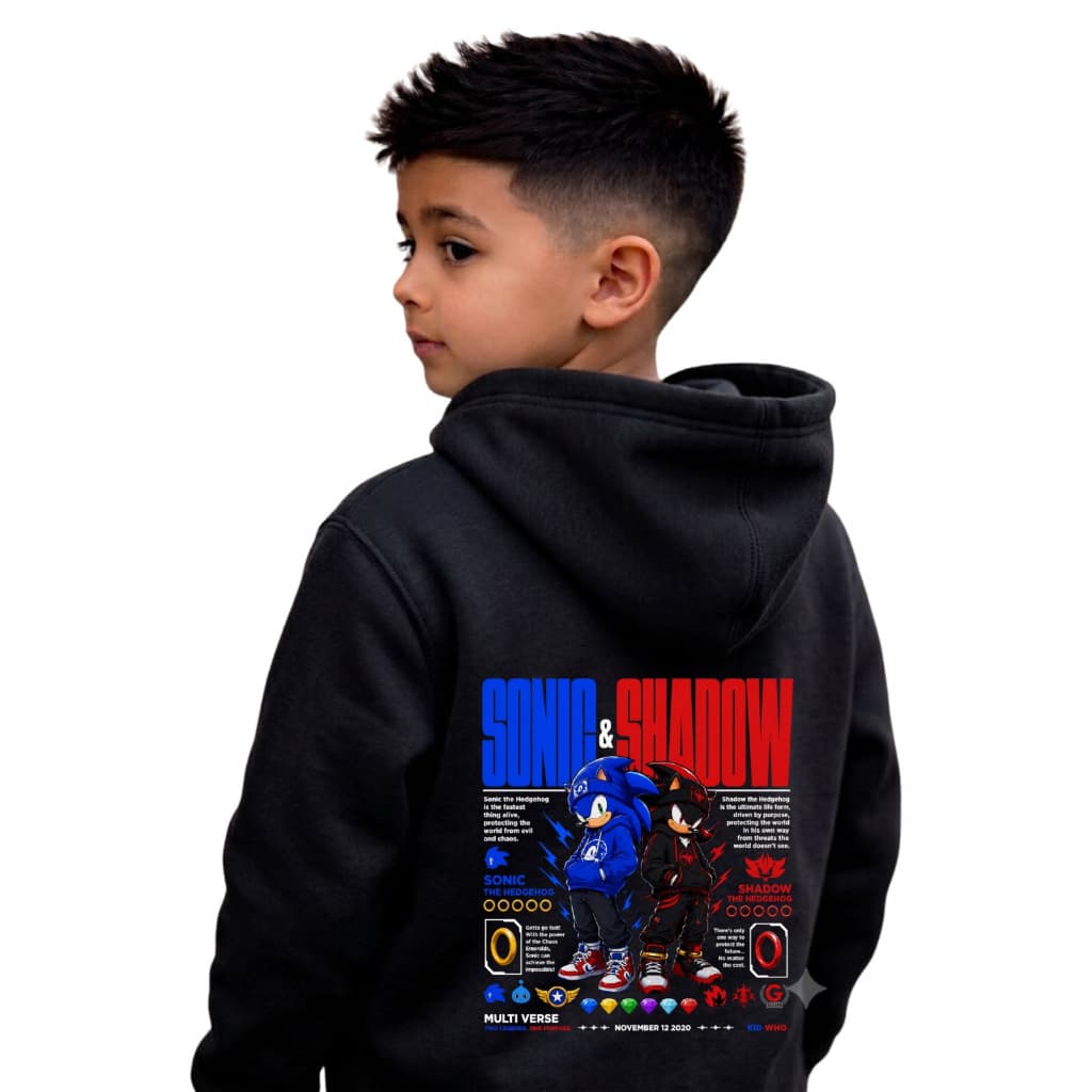 Moletom Sonic Ouriço Azul Corredor Desenho Infantil e Juvenil Blusa Com Capuz Anime