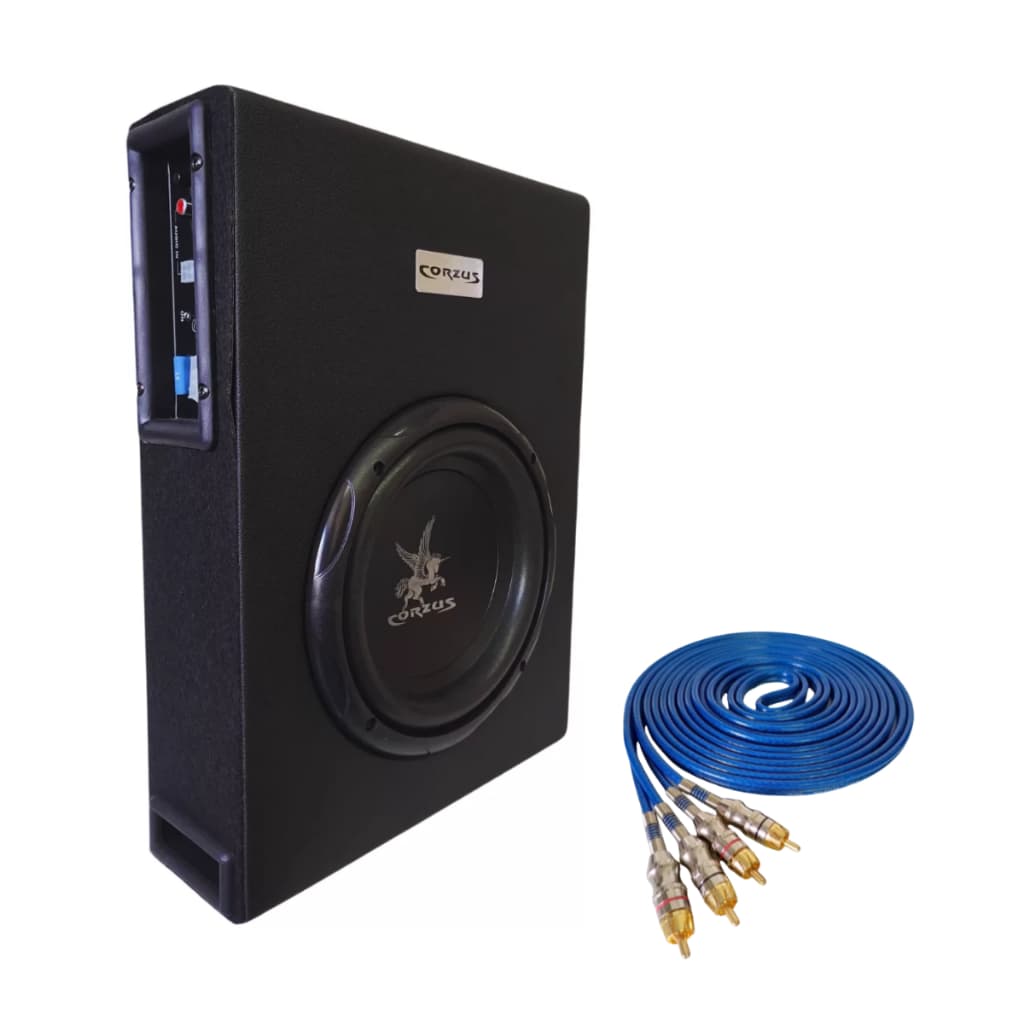 Caixa de Som Amplificada Slim Corzus Cxs 200 8" + Cabo Rca 5m