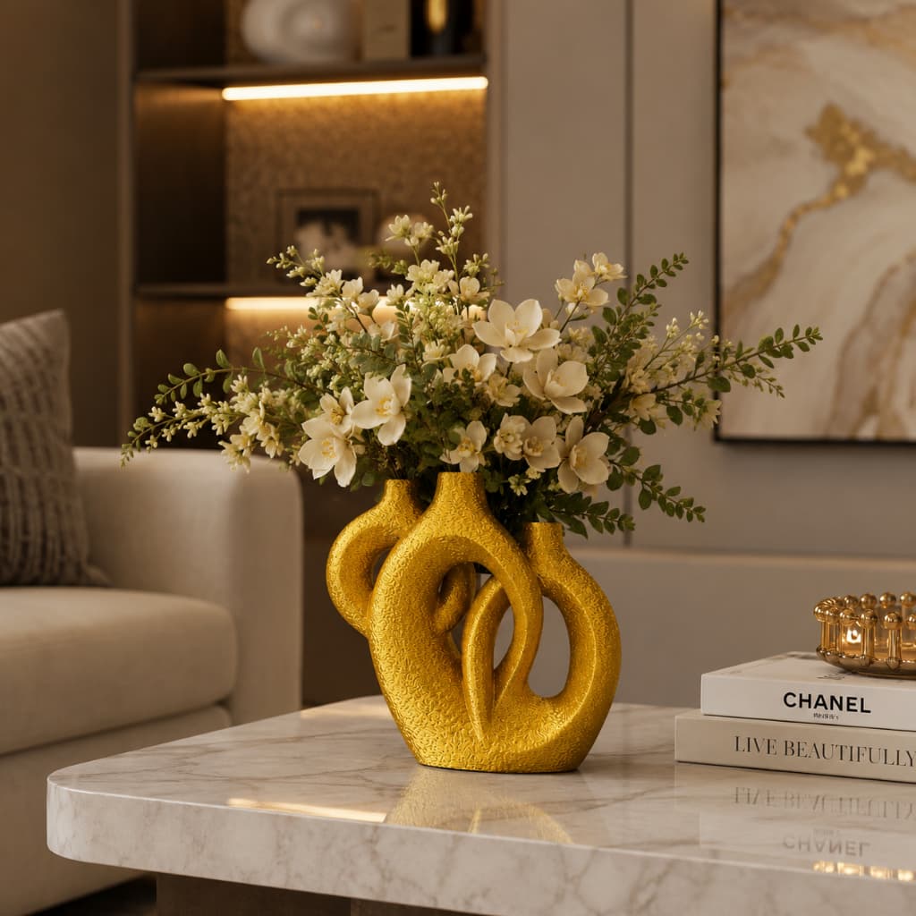 Vaso Decorativo Triplo Moderno Abstrato Impressão 3D Não Acompanha Flores