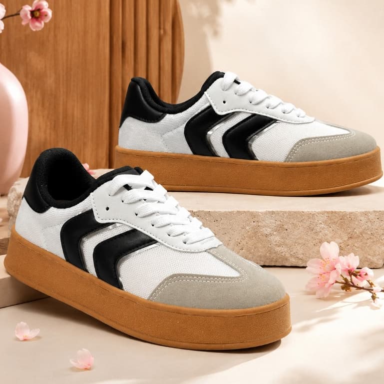 Tênis Feminino Blogueira Plataforma Casual Moderno Leve Uso Diário Sola Alta Confortavel