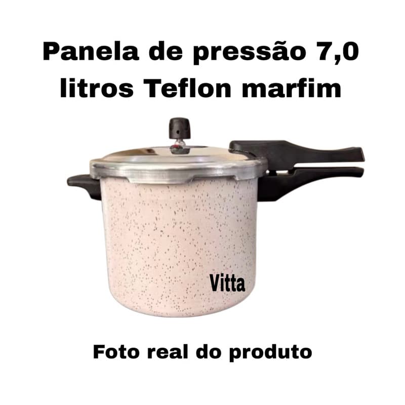 PANELA DE PRESSÃO 7,0 LITROS - FECHAMENTO EXTERNO - MARFIM
