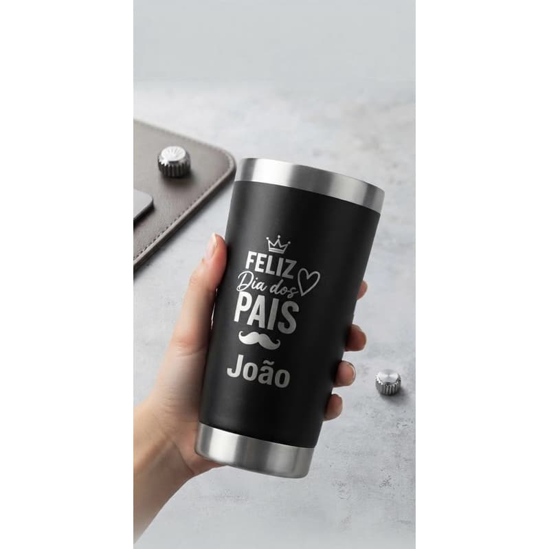 Copo Térmico 475 Ml gravação a Laser Time, Nome, Casamento. 100% TÉRMICO