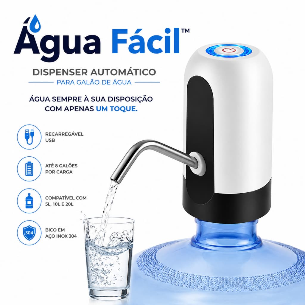 Bomba D'água Elétrica Torneira E Dispenser Automático para Galão de Água Recarregável USB 5L 10L 20L Bico Inox