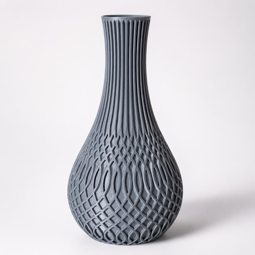 Vaso Decorativo Moderno Elegante para Sala e Escritório Cor Cinza