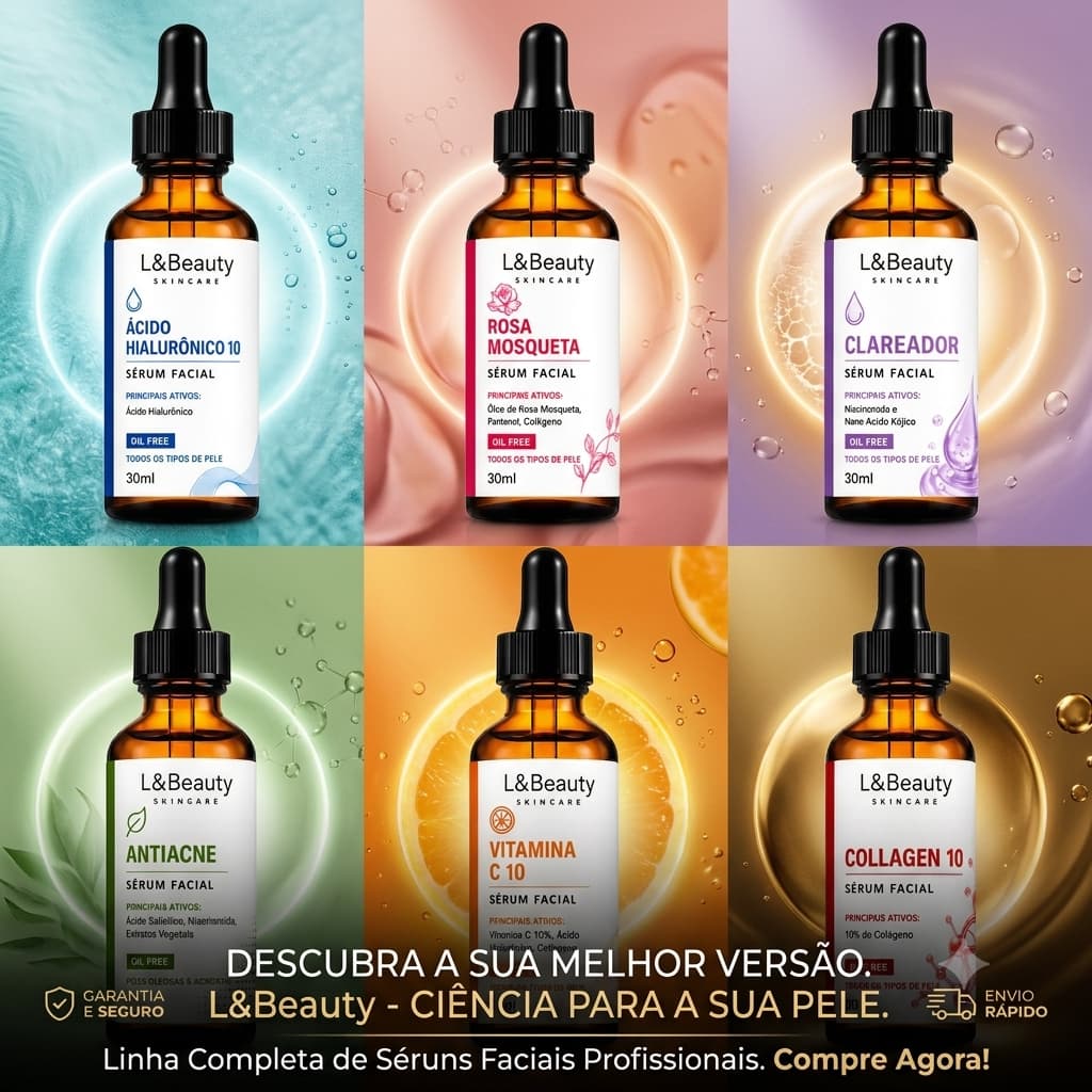 Sérum Facial Skincare Clareador Antiacne Tratamento Completo Todos Tipos de Pele L&beauty 30ml