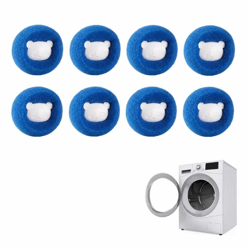 8 Bolas Panda Removedoras de Pelo Fiapos Cabelos Maquina Lavar