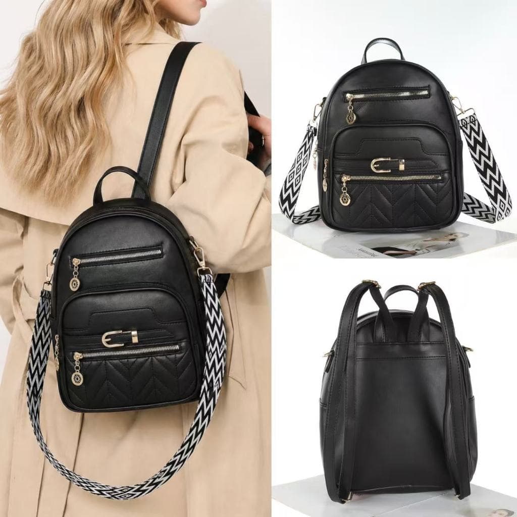 Bolsa Mochila Em Couro Pu Transversal  Feminina Masculino Transversal Com Alça Removível