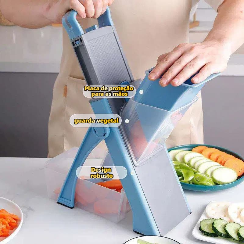 Cortador de Legumes Multifuncional - Raspador e Cortador com Lâminas Versáteis e Fácil de Limpar