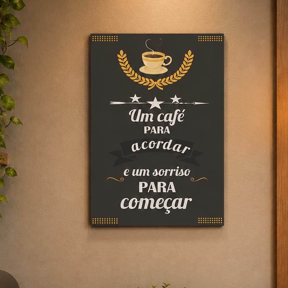 Quadro em mdf para Decoração Cantinho do Café Luxo Cozinha Churrasco Decor