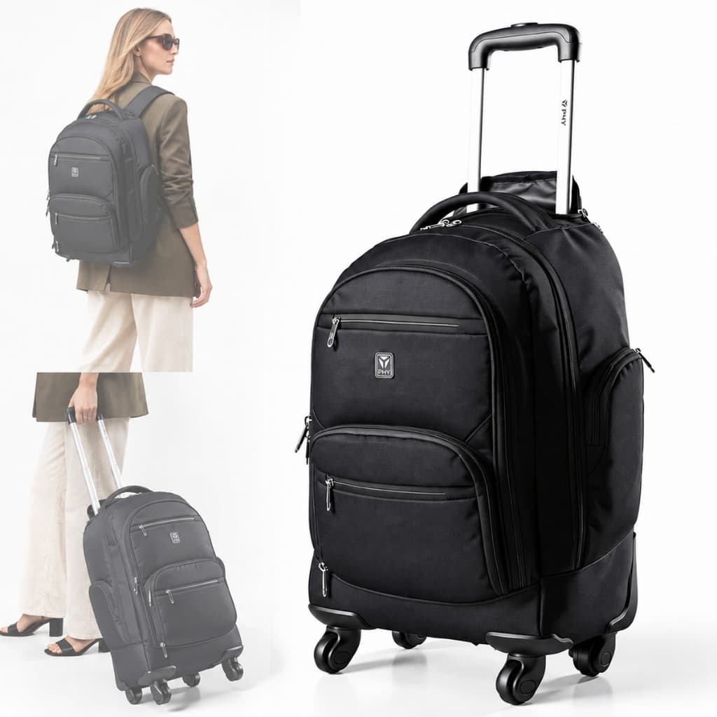 Mochila Executiva Rodinhas Notebook Trabalho Reforçada Faculdade Rodas 360° Escolar Espaçosa