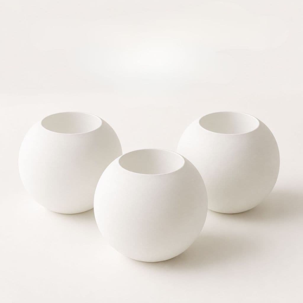 Kit 3 Globo Esfera Branco Fosco 15cm Vidro BOCA DE 7CM Decorativo Jabuticaba FL – Luminária / Decoração