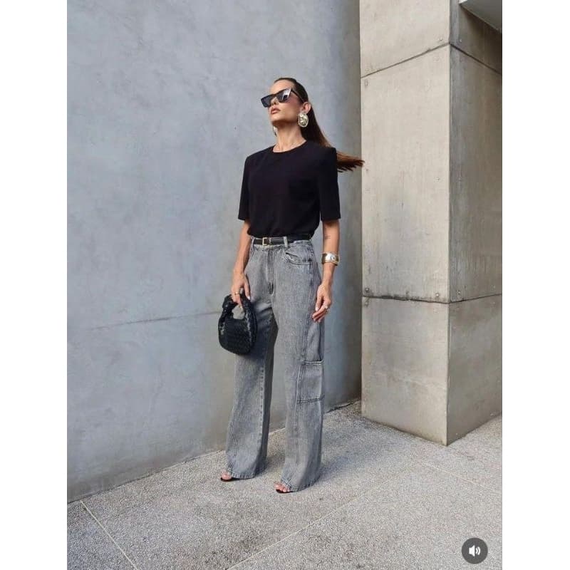 Calça Jeans Feminina Wide Leg Tamanhos 36 a 44 Estilo Moderno e Confortável