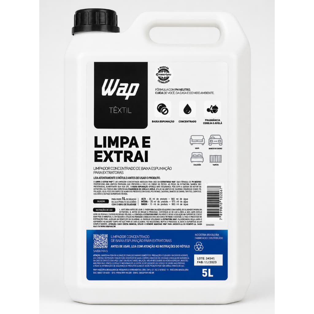 Detergente WAP Limpa e Extrai Concentrado Para Extratoras Sofás Tapetes Carpetes