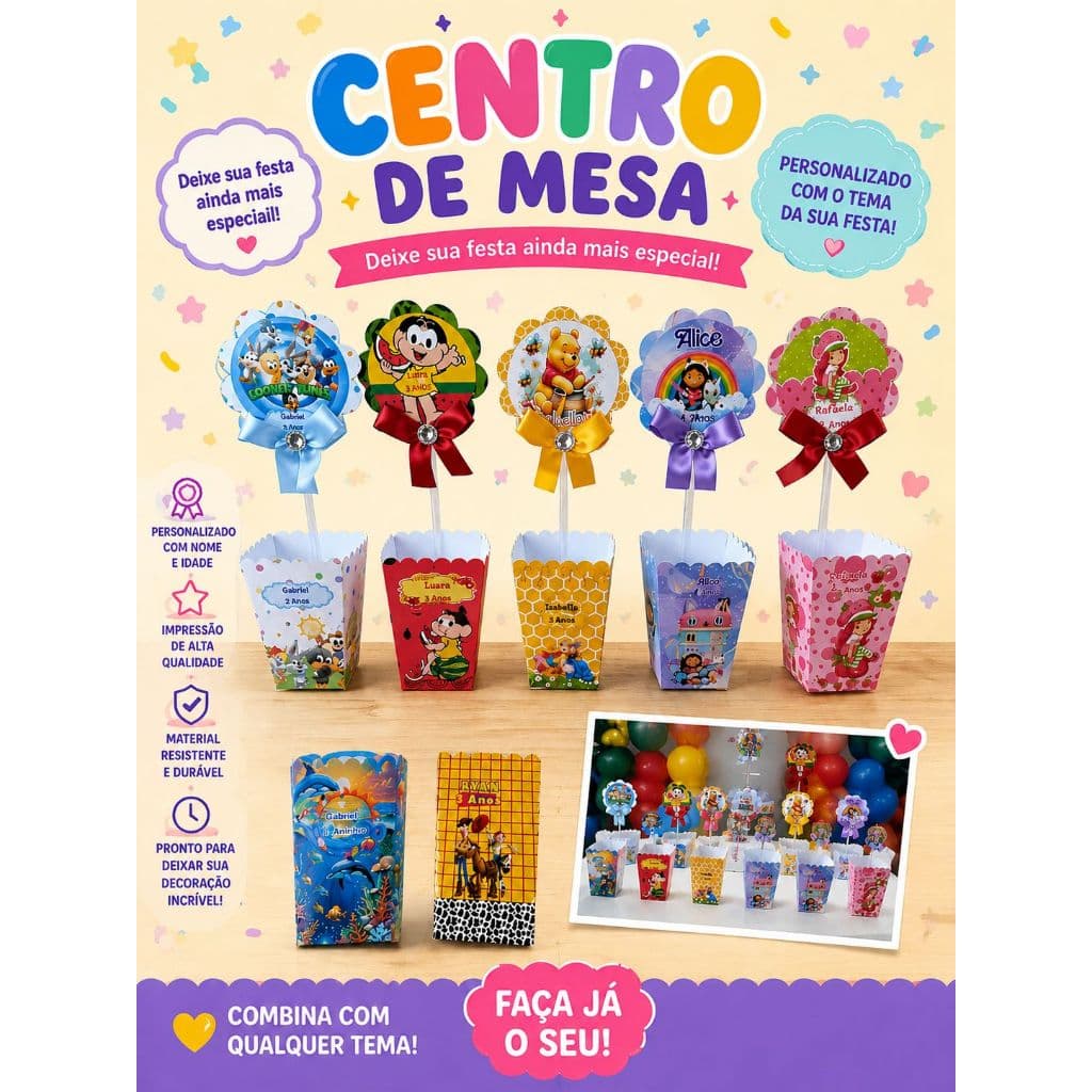 Centro de Mesa Personalizado FUNDO DO MAR Cachepot Enfeite de Mesa Festa Aniversário Lembrancinha ( FAZEMOS TODOS TEMAS)
