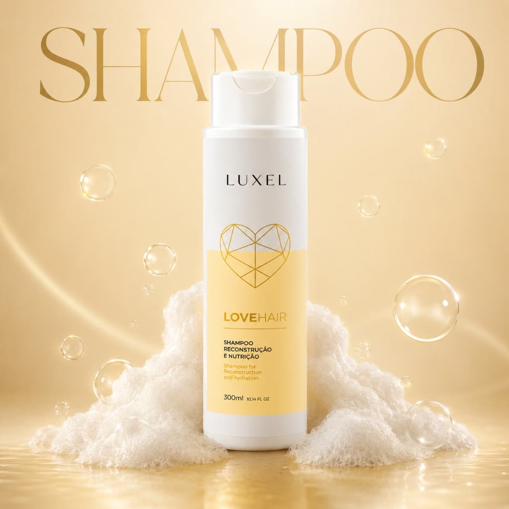 Shampoo Reconstrução e Nutrição - Love Hair Gold - 300ml - LUXEL