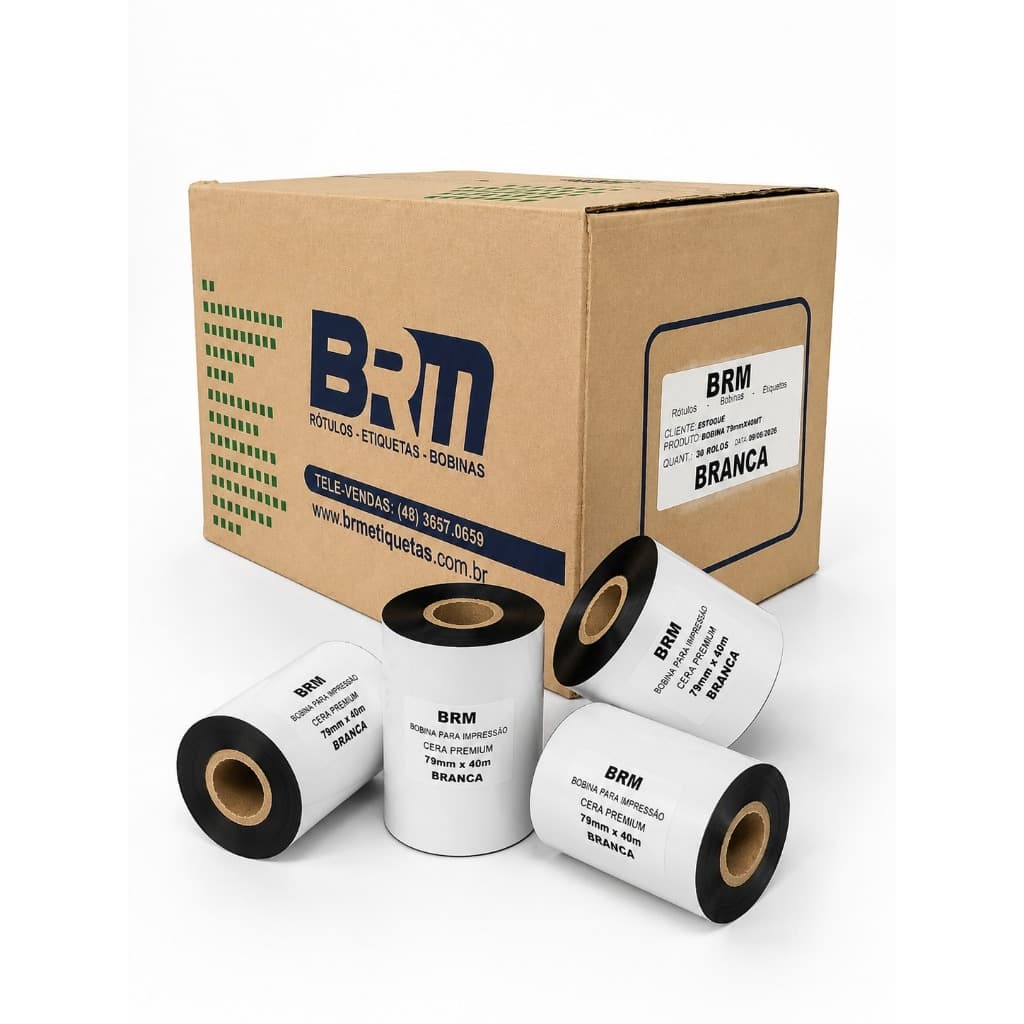 Bobina Termica Branca 79x40 Caixa Com 30 Bobinas Cor Branco