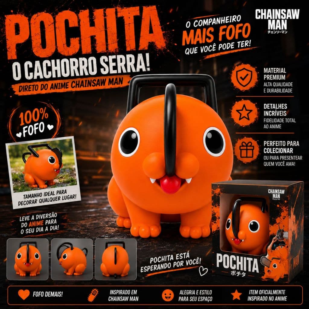 Pochita Chainsaw Man Boneco Decorativo Action Figure Anime Colecionável Presente Otaku 3D