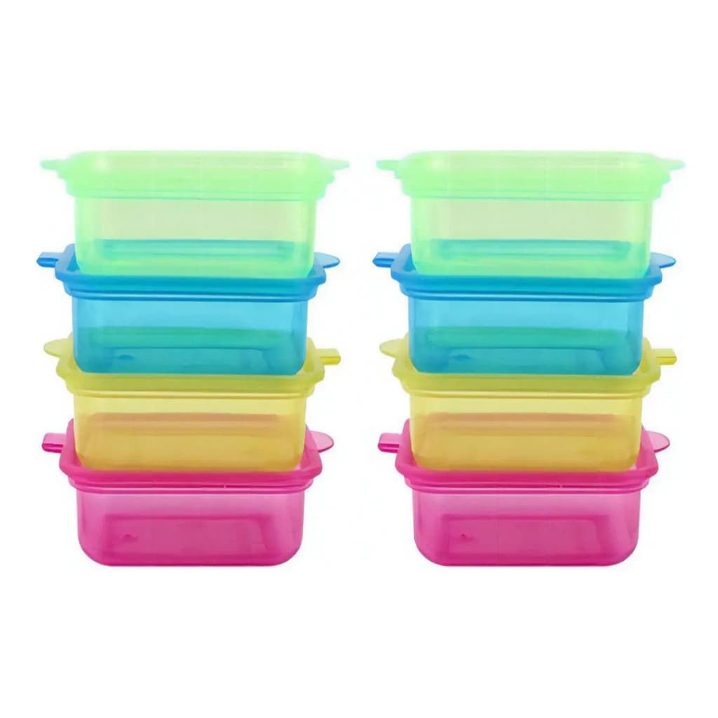 Kit Mini Potes 8 Peças Castanhas Lanches C/ Tampa Organizar