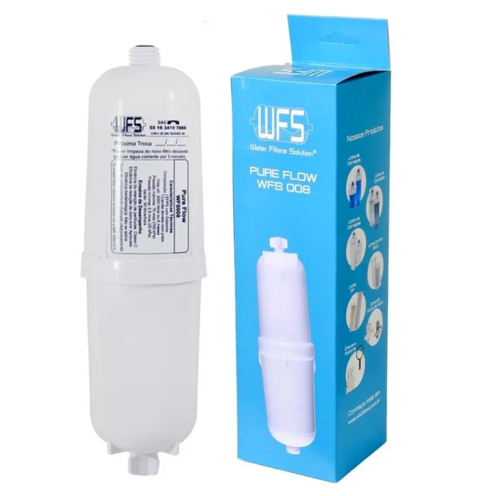 Refil WFS 008 Pure Flow Para Purificador de Água Vazão 50 60 L/h Troca Fácil