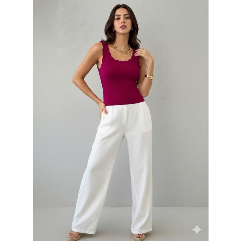 BLUSA FEMININA ROUPA ESTILOSA REGATA TRICOT MODAL VERÃO TENDENCIA 2026