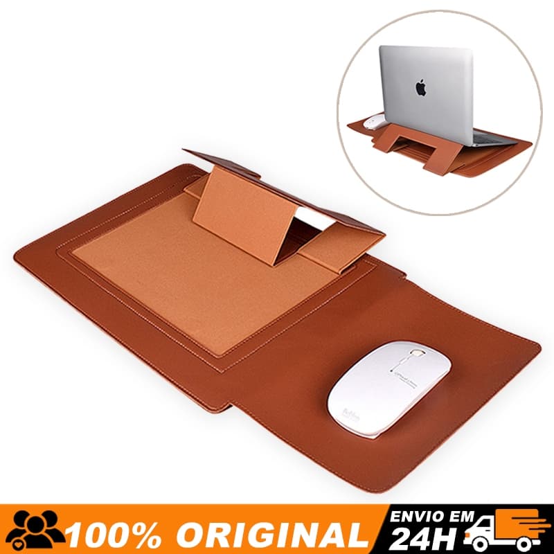 Capa Para Notebook Stand Macia De Couro PU Macbook Air Pro 15-16,2 Polegadas Bolsa