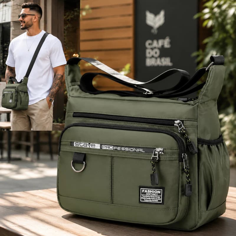 Grande capacidade bolsa de ombro mochila resistente impermeável Nylon saco de masculino crossbody