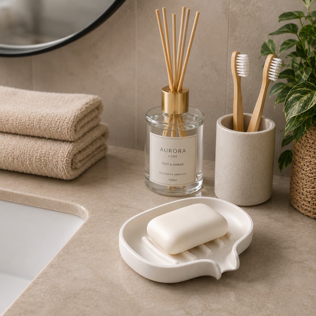 Saboneteira com Drenagem Porta Sabonete Elegante Organizador para Banheiro Moderna Resistente Decorativa