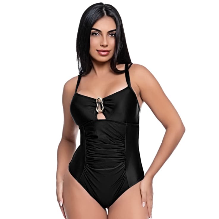Maiô Modelador Chapa Barriga Feminino Com Bojo Removível Alças Reguláveis Recorte Moderno