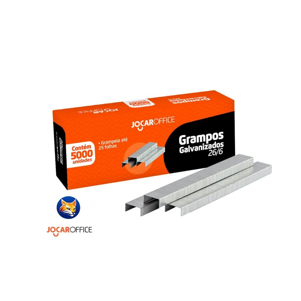 Kit 1 a 10 Caixas De Grampos para Grampeador 26/6 Galvanizados Caixa com 5.000 Grampos Leonora