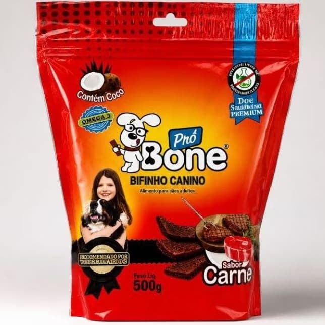 Bifinho para Cães Pró Bone Refil sabor Carne 500g
