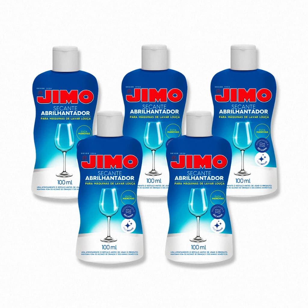Jimo SECANTE ABRILHANTADOR 1 2 3 4 ou 5 Unidades Maquina Lavar Louça 100ml Secagem Rapida