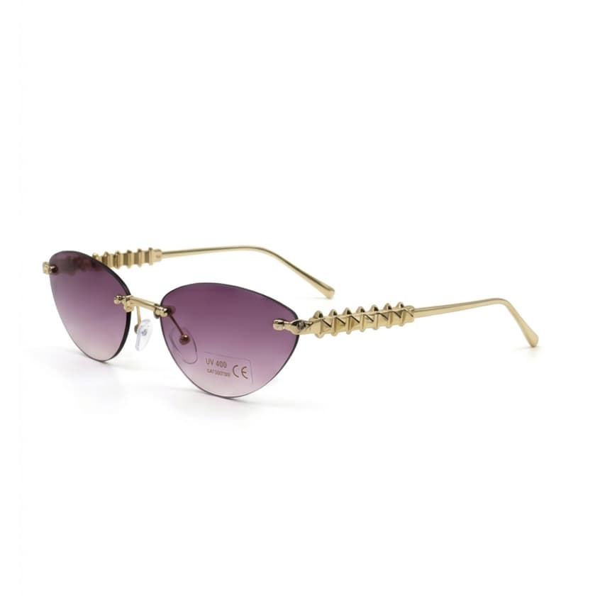 Óculos de Sol Feminino  Sem Aro Estilo Punk Com Tachas Retrô Vintage  UV400