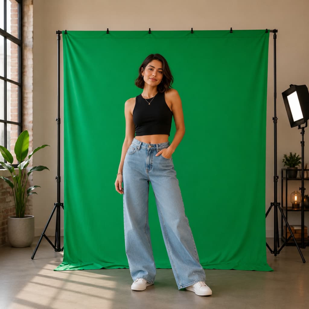 Tecido Chroma Key Fundo Infinito para Fotos e Vídeos Dobrável HD 3M por 1,85M