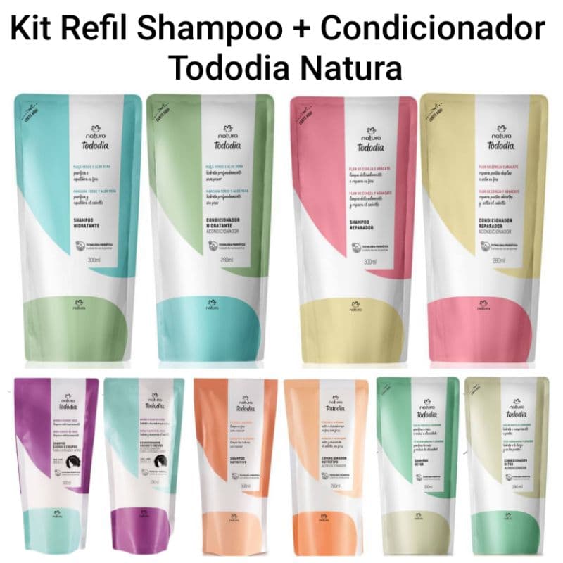 Kit Refil Tododia Shampoo e Condicionador Reparador Natura