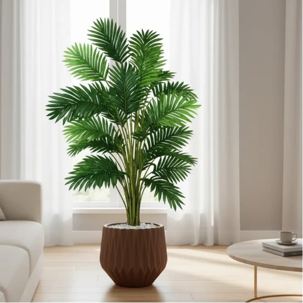Planta Artificial Palmeira Areca Grande com Vaso Sofisticado