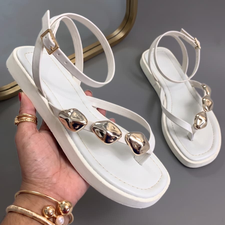 Sandália Feminina Casual Confort Orgânica Lançamento Tendencia Verão