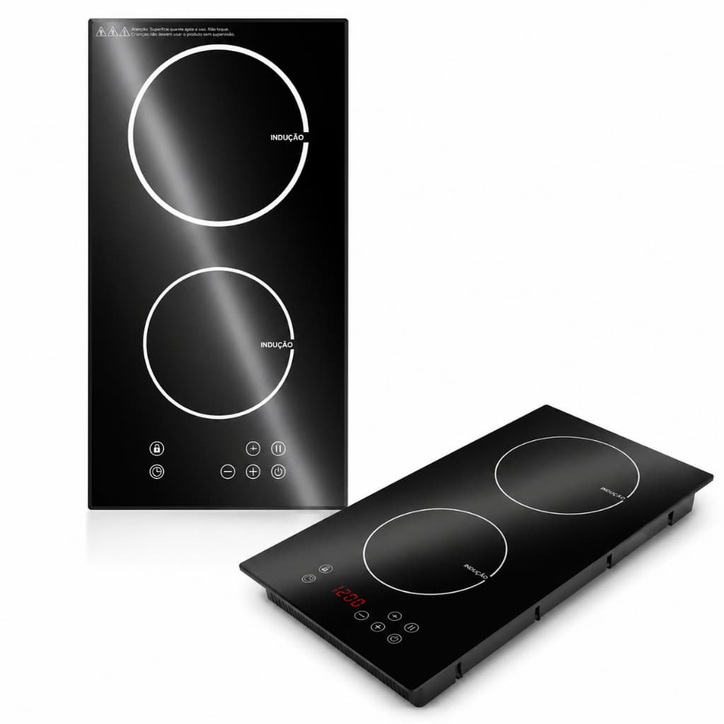 Fogão Cooktop de Indução 2 Bocas 3500W Vidro Touch Digital 110/220V