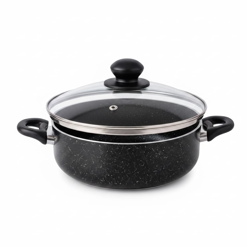 Caçarola Cerâmica 20cm Antiaderente – Mais Praticidade no Preparo com Tampa de Vidro para Cozinha