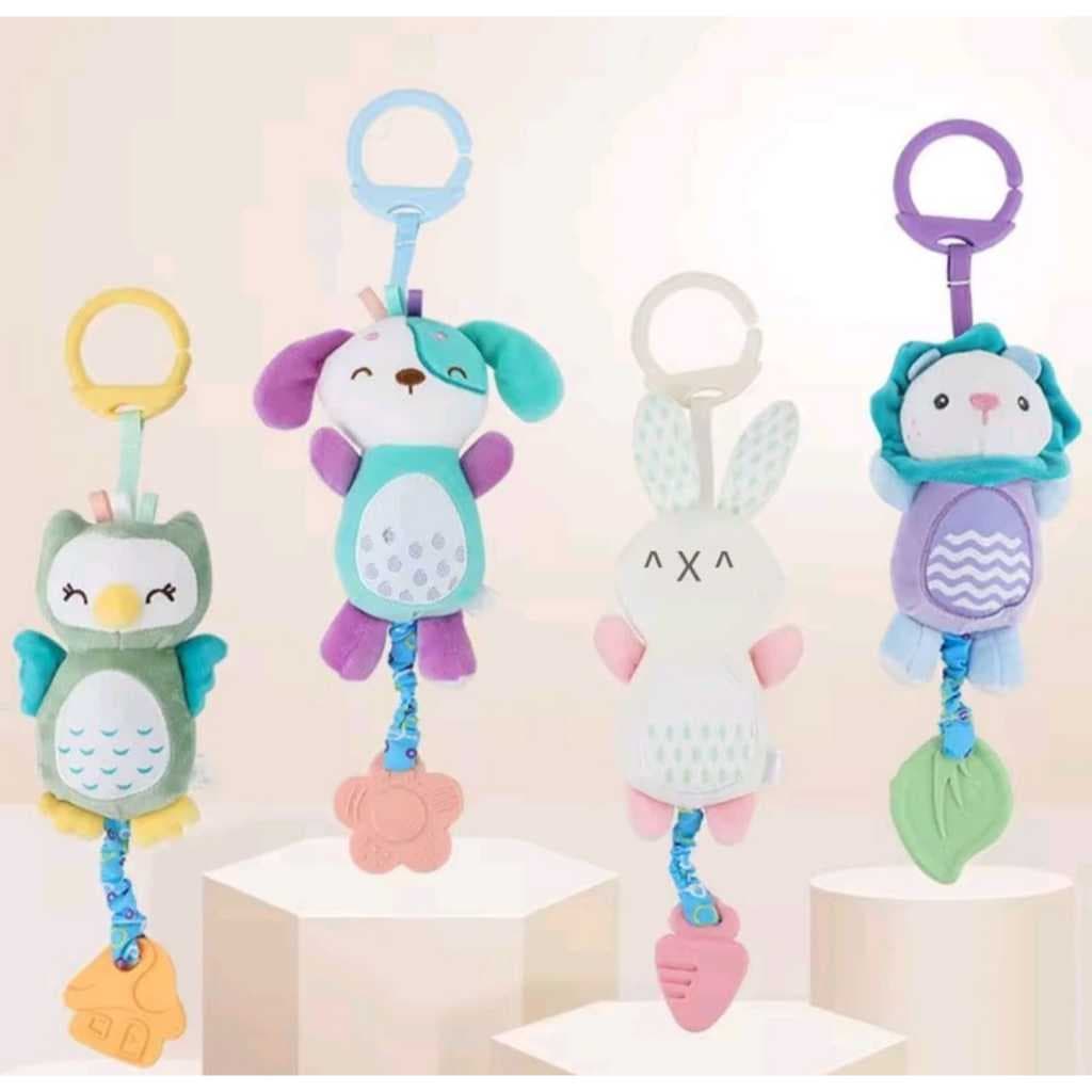 Mobile Anel de Pendurar Brinquedos de Carrinho Bebe Conforto Teether Boneca de Chocalho Montessori