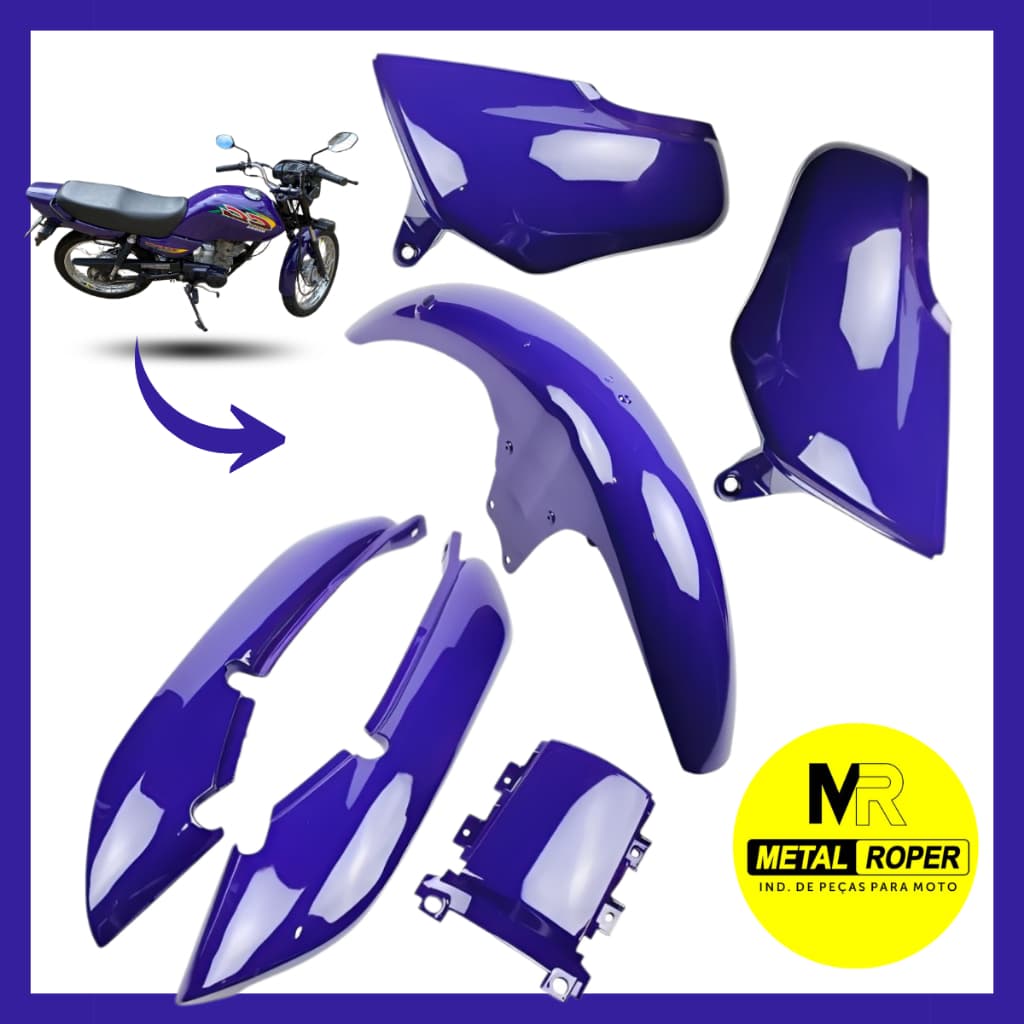 Kit Carenagem CG Titan 125 1998/1999 Roxo Compatível Encaixe Original