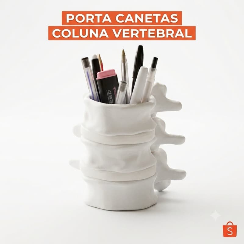 Porta Canetas Coluna Vertebral Anatomia Presente Quiropraxia Fisioterapia Medicina Organizador de Mesa