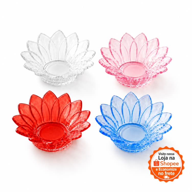 Forminha Doces Acrilico Premium Flor De Lótus Transparente Lançamento Festa 30 un