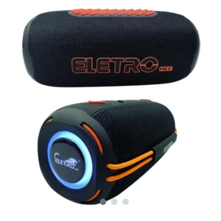 Caixa De Som Bluetooth Potente 100w Rgb Eletromex Portátil À Prova D'água