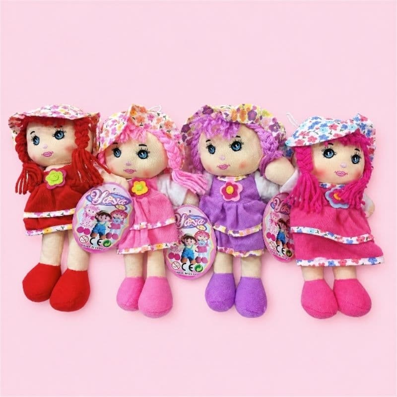 Boneca de Pano Maria Chiquinha Bordada Florzinha com Toque Macio e Confortável Antialérgica