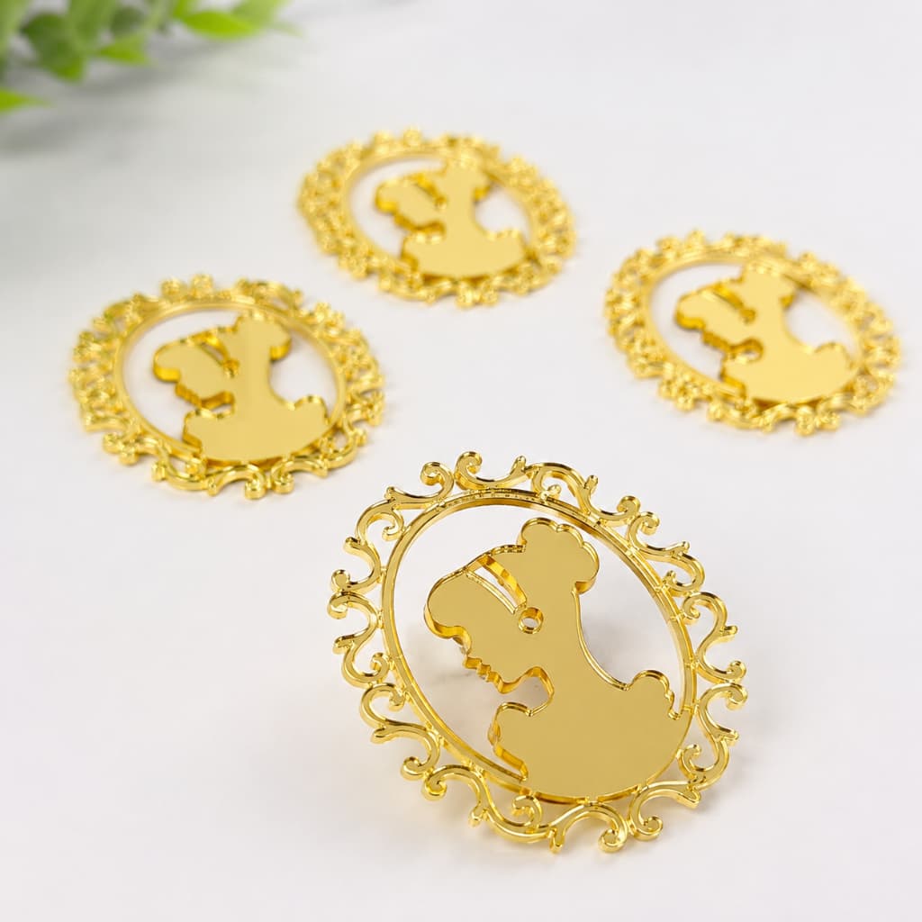Kit Aplique Acrílico Espelhado Cinderela 5cm para Festa Infantil | Recortes Decorativos para Centro de Mesa, Topo de Bol