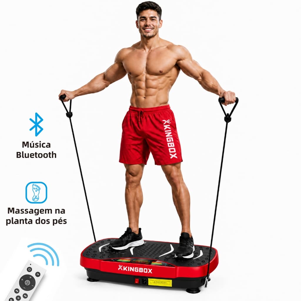 Plataforma Vibratória de Ginásio Alta Intensidade, Exercício, Emagrecimento e Música Bluetooth