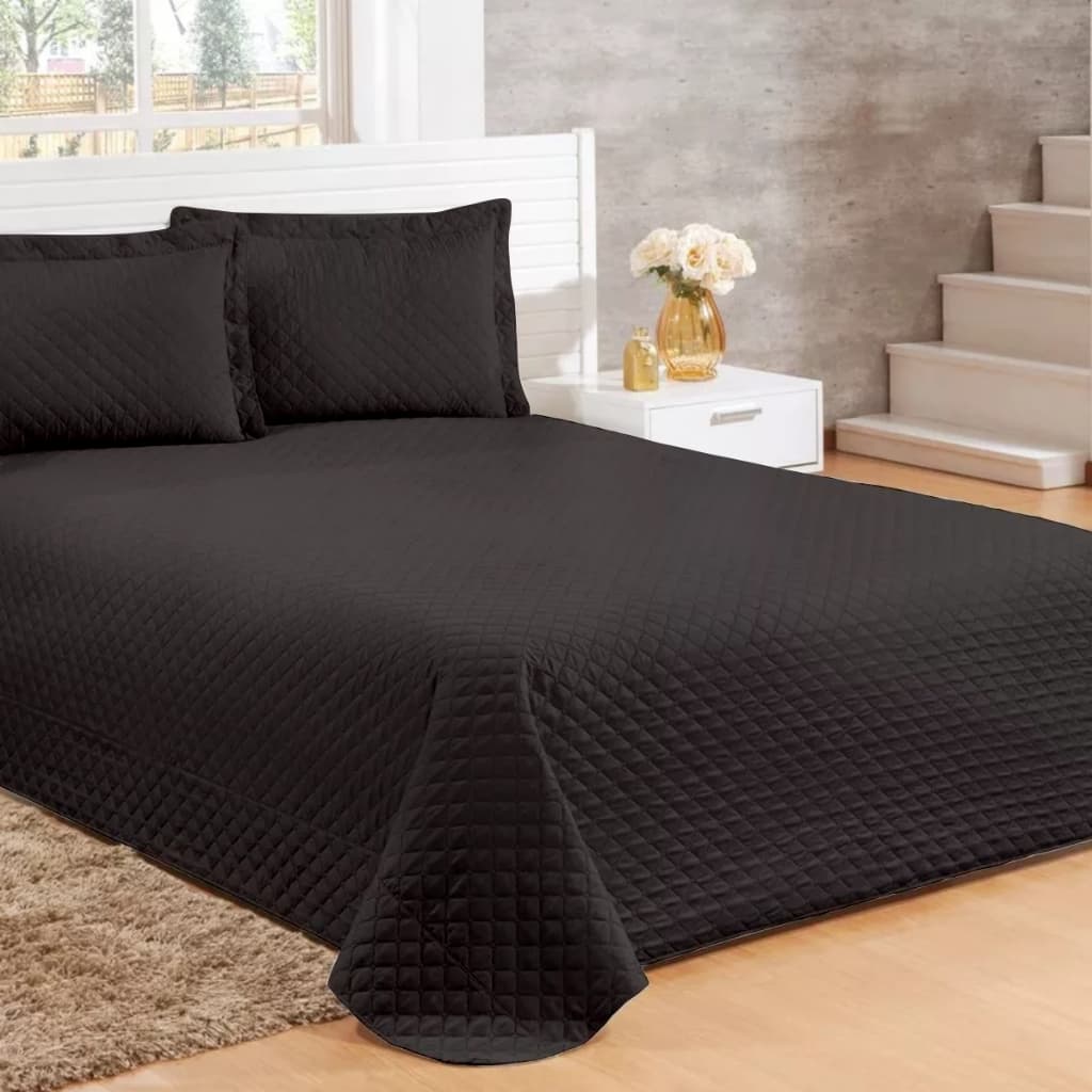 Cobre leito Casal, Enxoval 3 peças para Cama, Colchão padrão com porta travesseiro / Enxoval para Casamento