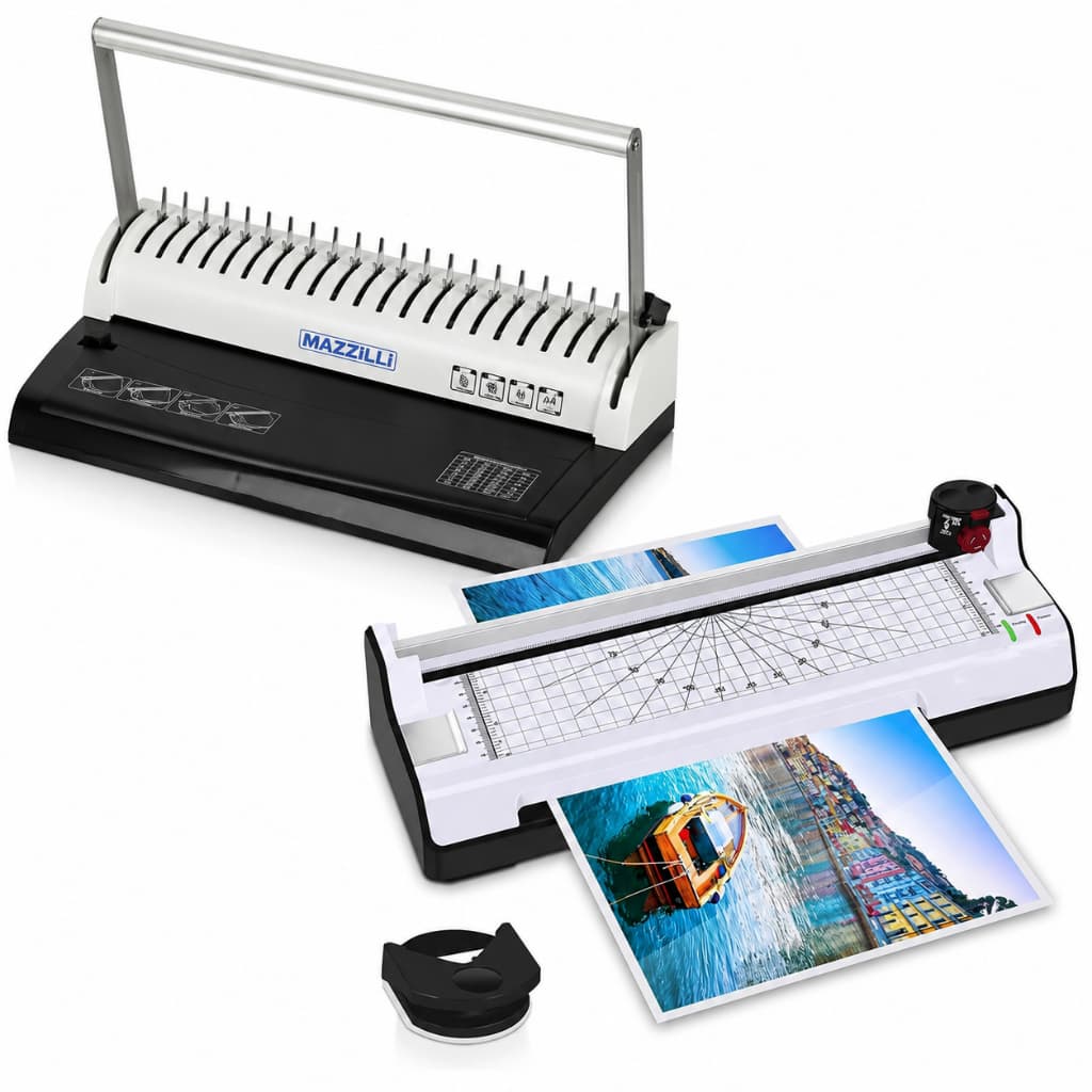 Kit Plastificadora Laminadora Refiladora 3x1 A4 + Encadernadora Perfuradora Manual