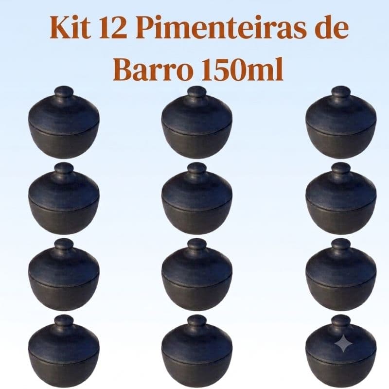 PIMENTEIRAS DE BARRO KIT COM 12 UNIDADES
